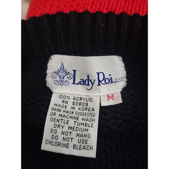 Vintage Lady Roi Polar Bear 80s Christmas Sweater Womens Acrylic Knit Size M - Picture 7 of 7